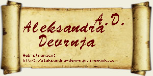 Aleksandra Devrnja vizit kartica